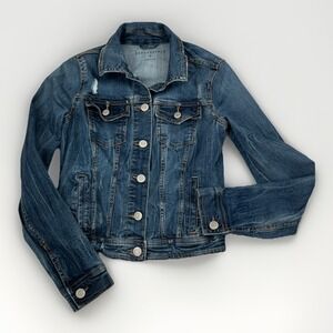 Aeropostale Denim Jean Jacket Women Small Button‎ Up Blue